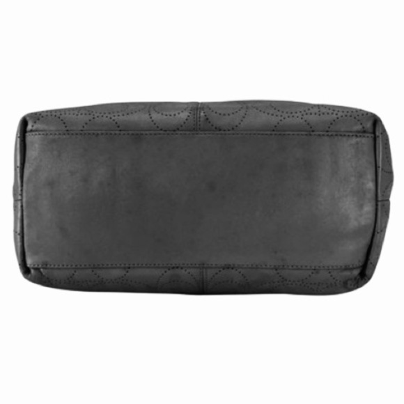 COACH Carly Leather Signature Perforated Exterior
Tote Bag Handbag, black - Picture 4 of 11